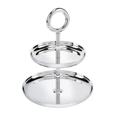 Vertigo 2-Tier Pastry Stand Silverplated