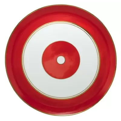 Cristobal Red Flat Cake Serving Plate Diam 12.2 in