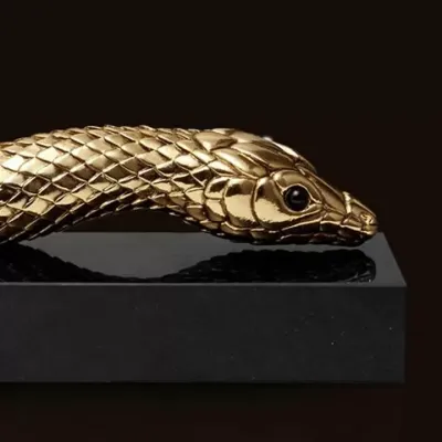 Snake Gold Bookend Set 8 x 2 x 6" - 20 x 5 x 15cm (each side)