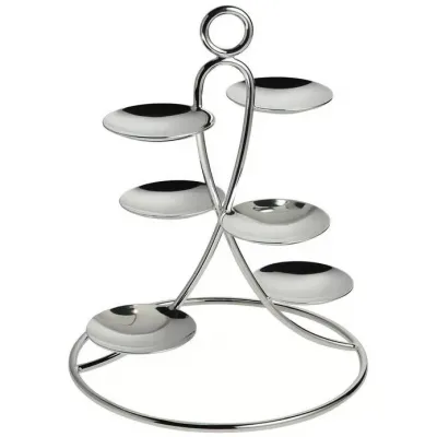 Latitude Pastry Stand 6 Small Dishes 7.875 in. Silverplated
