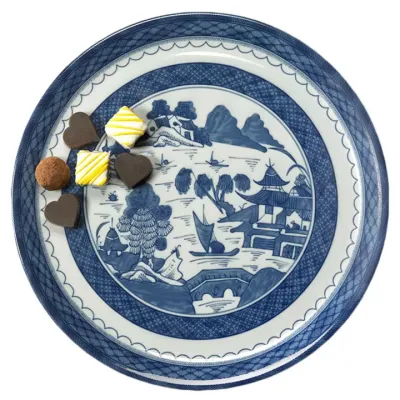 Blue Canton Cake Plate 12.25"