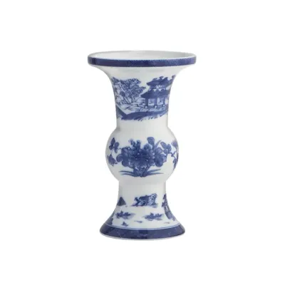 Blue Canton Shang Vase 7" h