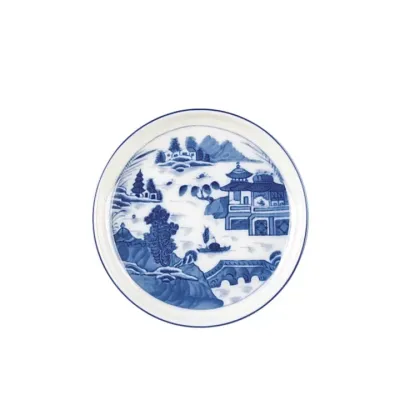 Blue Canton Round Tray/coaster - Med. 5"