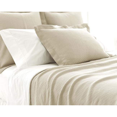 Interlaken Sand Matelasse Textured Cotton Coverlet