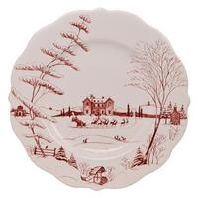 Country Estate Scallop Winter Frolic, Christmas Eve Dinnerware