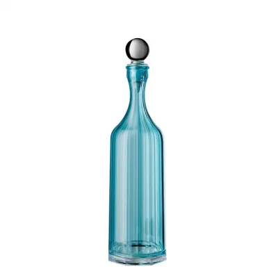Bona Decanter Sealed Stopper Turquoise H 14" x Diam 3.5", 32 oz