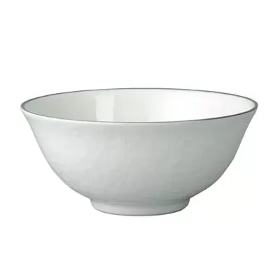 Mineral Filet Platinum Chinese Soup Bowl White Inside Round 4.7 in.