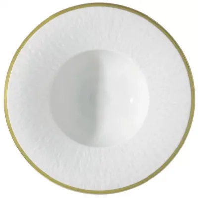 Mineral Filet Gold Rim Soup Plate Engraved Rim Round 8.9 in.