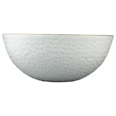 Mineral Filet Gold Salad Bowl Calabash Shaped Round 9.1 in.