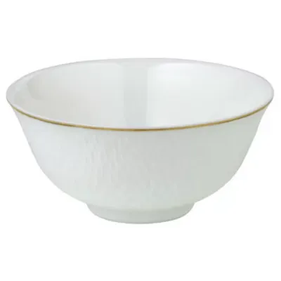 Mineral Filet Gold Chinese Soup Bowl Small White Inside Round 4.09448 in.
