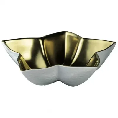 Mineral Filet Or/Gold Star Cup Full Gold inside Diam 7.7 in