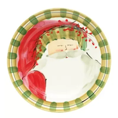Old St. Nick Dinner Plate - Striped Hat 10.75"D