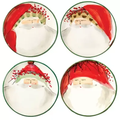 Old St. Nick Assorted Canape Plates - Set of 4 6.75"D