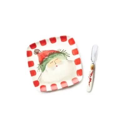 Old St. Nick Square Plate with Spreader