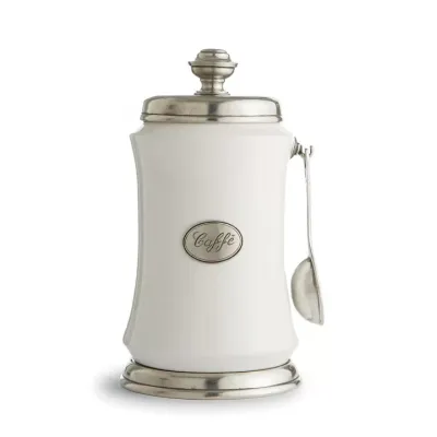 Tuscan Coffee Canister with Spoon 11.5" H x 6.25" D