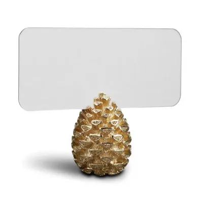 Pinecone Gold Place Card Holders (Set of 6 with 25 cards) 1 x 1.5" - 3 x 4cm