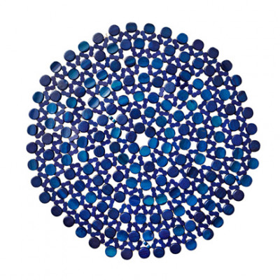 Round Bamboo Navy Placemat