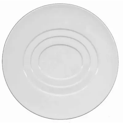Hommage Dessert Plate Oval Concentric Circles Round 8.3 in.