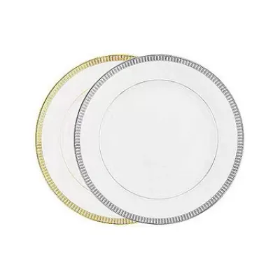 Plumes White/Gold Deep Platter 31.5 Cm 55 Cl