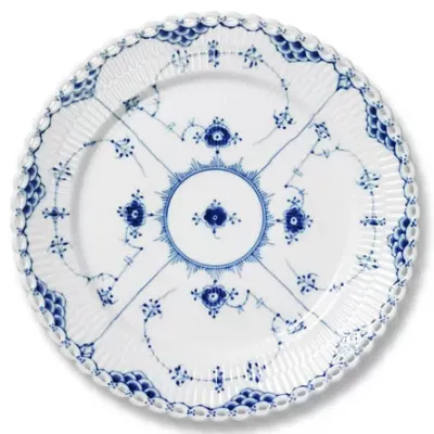Blue Fluted Full Lace Dinner Plate 10.75"