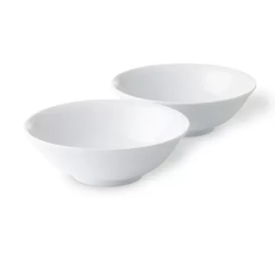 White Fluted Cereal Bowl Set of 2 11.75 oz