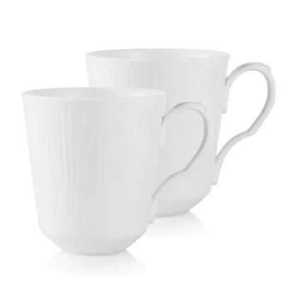 White Fluted Cup 37 cl 12.5 oz 2 pack