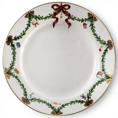 Star Fluted Christmas Dinner Plate 10.75"