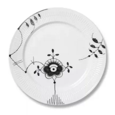 Black Fluted Mega Dinner Plate #6 10.75"