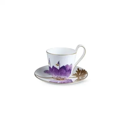 Flora Cup & Saucer 9 oz Pansy