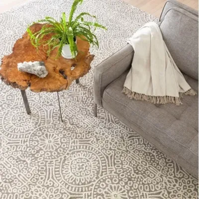 Temple Taupe Wool Micro Hooked Rug