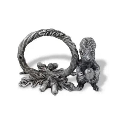 Woodland Creatures Pewter Squirrel Branch Napkin Ring