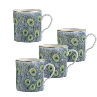 Peacock Mug Set of Four