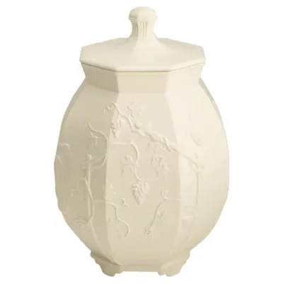 Footed Octagonal Urn W Cover 13"X8"
