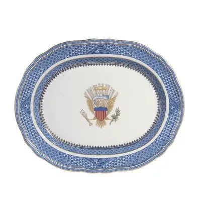 Indigo Wave Eagle Platter 13.75"