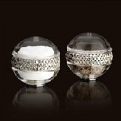 Braid Platinum Crystal  Salt & Pepper Shakers