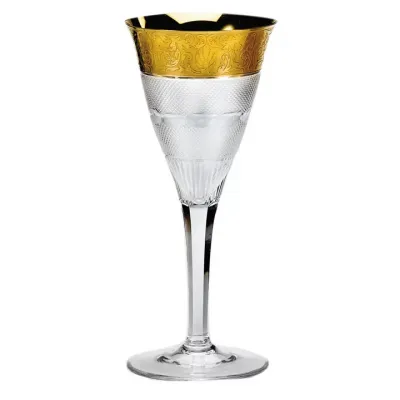 Splendid Goblet Red Wine Clear Lead-Free Crystal, Cut, 24-Carat Gold (Relief Decor) 260 ml