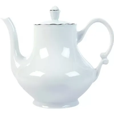 Colbert White Platinum Filet Teapot (Special Order)