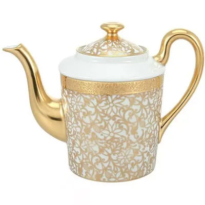 Tolede Gold White Coffee Pot Round 3 in.