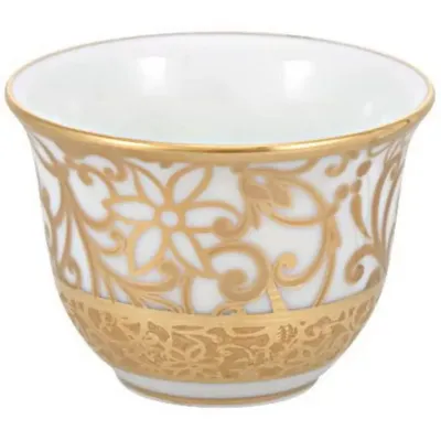Tolède Or/Gold White Zarf Or/Gold Sake Cup Diam 2.3 in