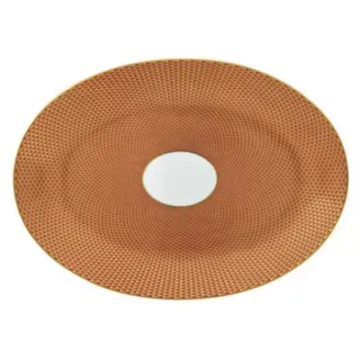 Tresor Orange Oval Dish/Platter Medium Motif N°1 36 in X 26 in