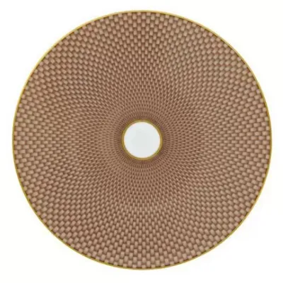 Tresor Beige Dessert Coupe Plate Flat Motif N°2 Diam 8.7 in