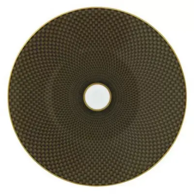 Tresor Brown Dessert Coupe Plate Flat Motif N°2 Diam 8.7 in