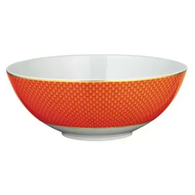 Tresor Orange Salad Bowl Small Motif N°2 Diam 6.7 in