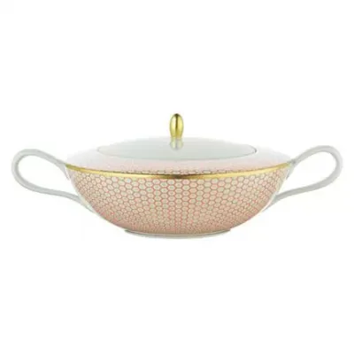 Tresor Orange Soup Tureen Motif N°3 Diam 10.2 in