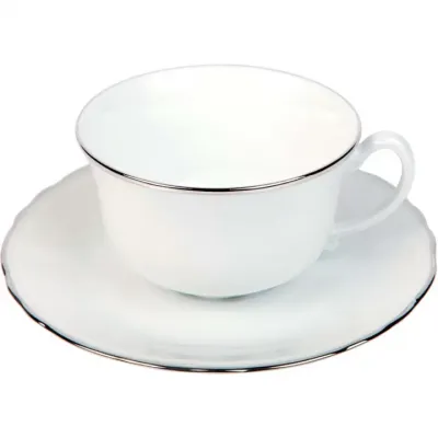 Colbert White Platinum Filet Tea Cup (Special Order)