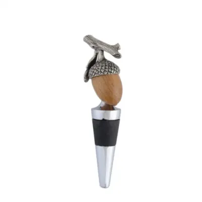 Majestic Forest Pewter And Wood Acorn Bottle Stopper
