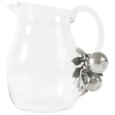 Farmer's Market Orange Blooms Glass Pitcher