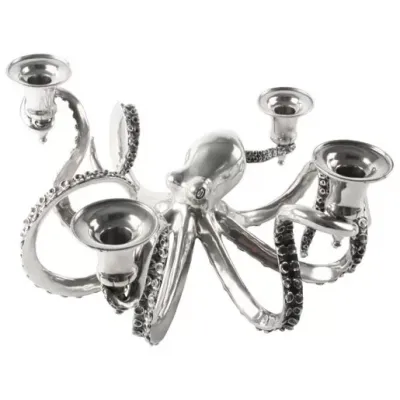 Sea And Shore Four Taper Pewter Octopus Candelabrum