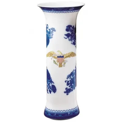 Diplomatic Eagle Trumpet Vase 11"