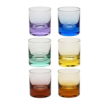 Whisky Double Old Fashioned, Set of Six Basic Colors (Alexandrite, Aquamarine, Beryl, Eldor, Rosalin, Topaz)